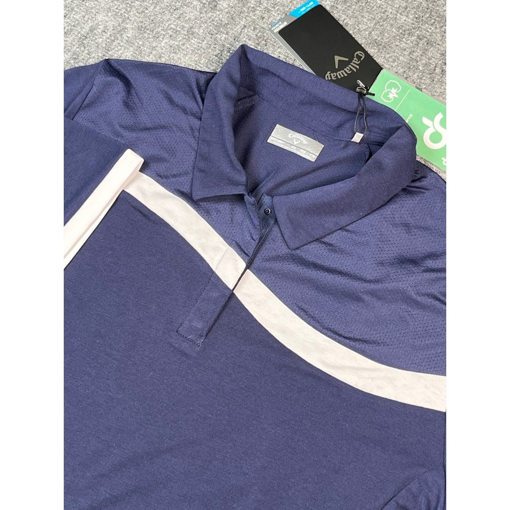 Callaway Womens‎ Golf Polo Shirt Blue Short Sleeve Performance Opti-Dri